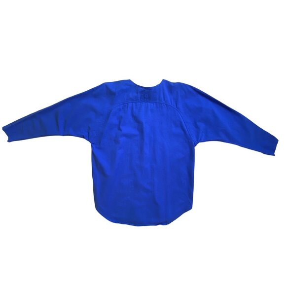 Vintage 1980s Royal Blue Embroidered Top Shirt Size 12 Glam Dynasty Hip Hop‎ Y2K - Picture 2 of 3